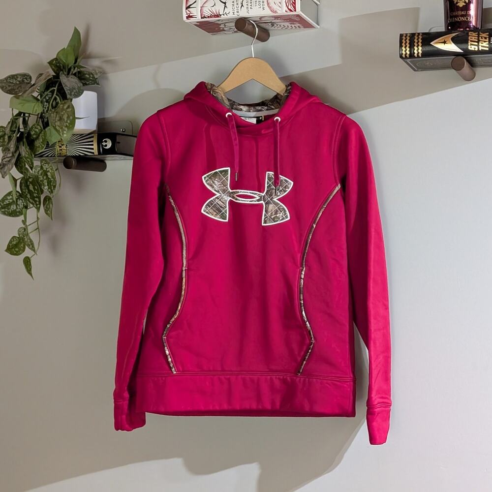 Under Armour | Storm Hoodie Berry Colored Camo Logo Pullover |  Women's S